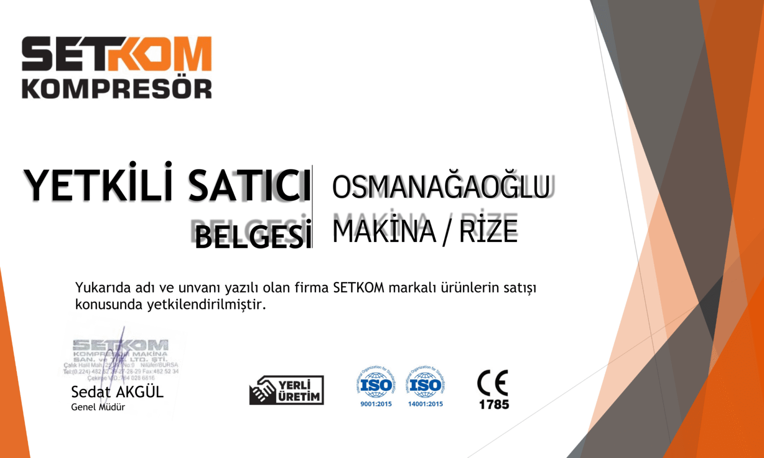 Setkom Yetkili satıcı